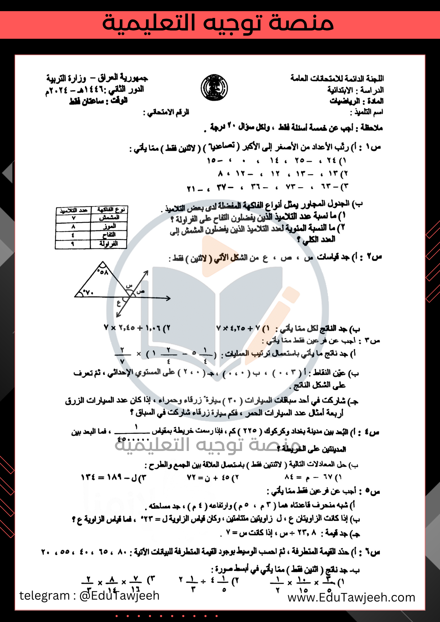 صورة السؤال